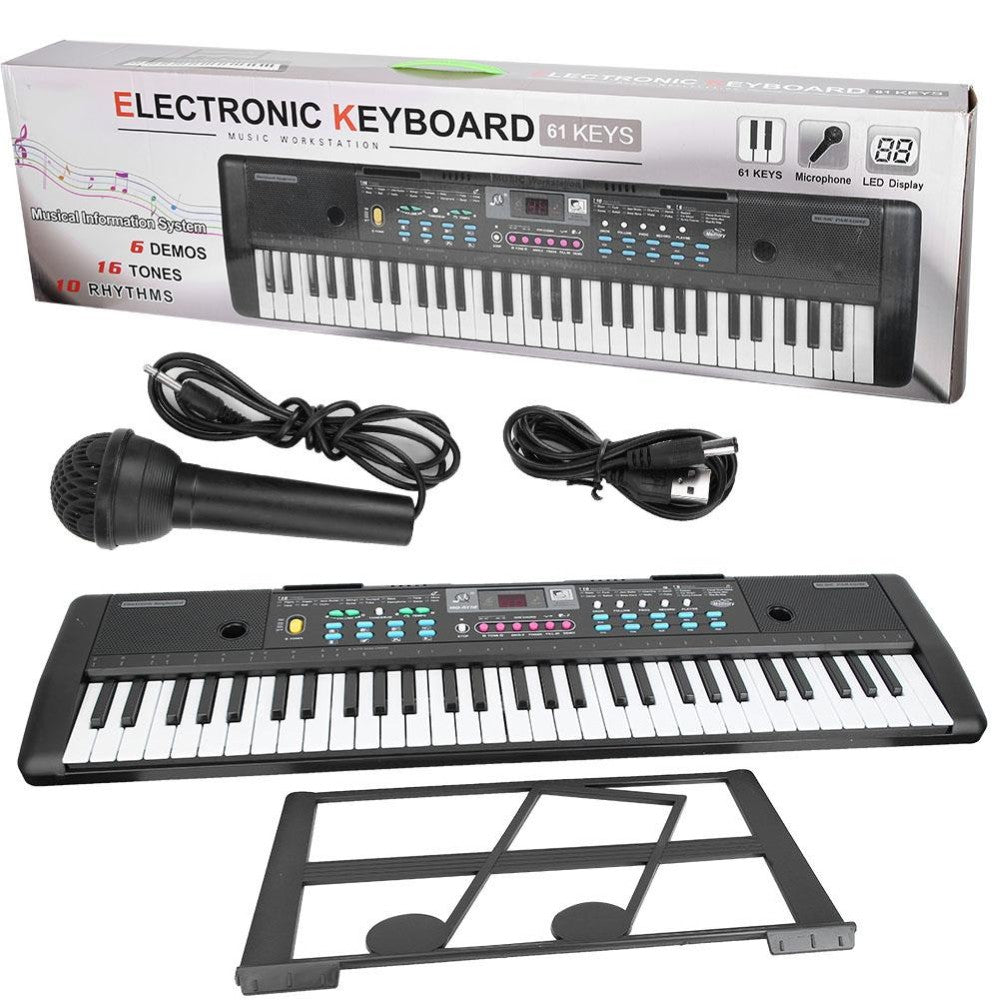 Electric keyboard piano 61 keys with microphone