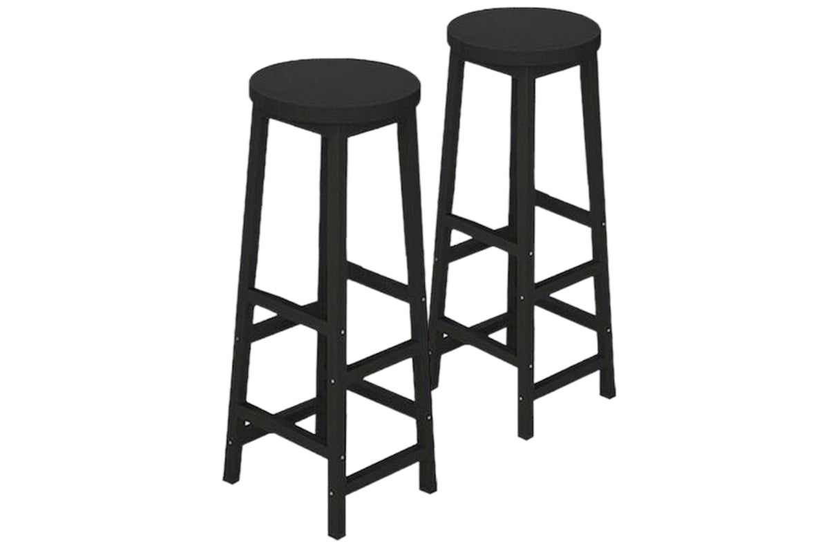 Set of 2 Modern Bar Stools Barstool Metal Legs