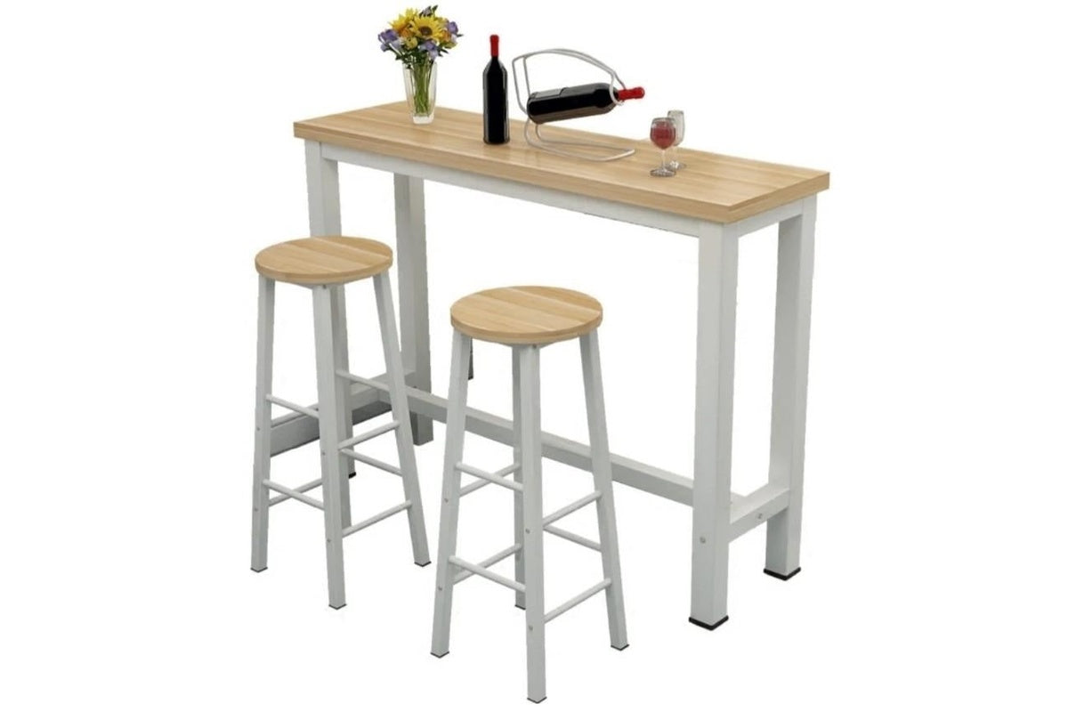 Bar table set for breakfast or pub use