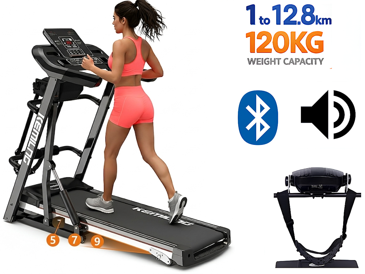 Multifunctional Foldable Treadmill 120 kg Capacity
