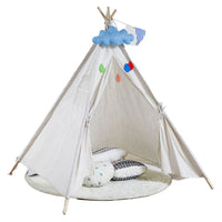 Thumbnail for Kids play tent cotton canvas teepee white colour