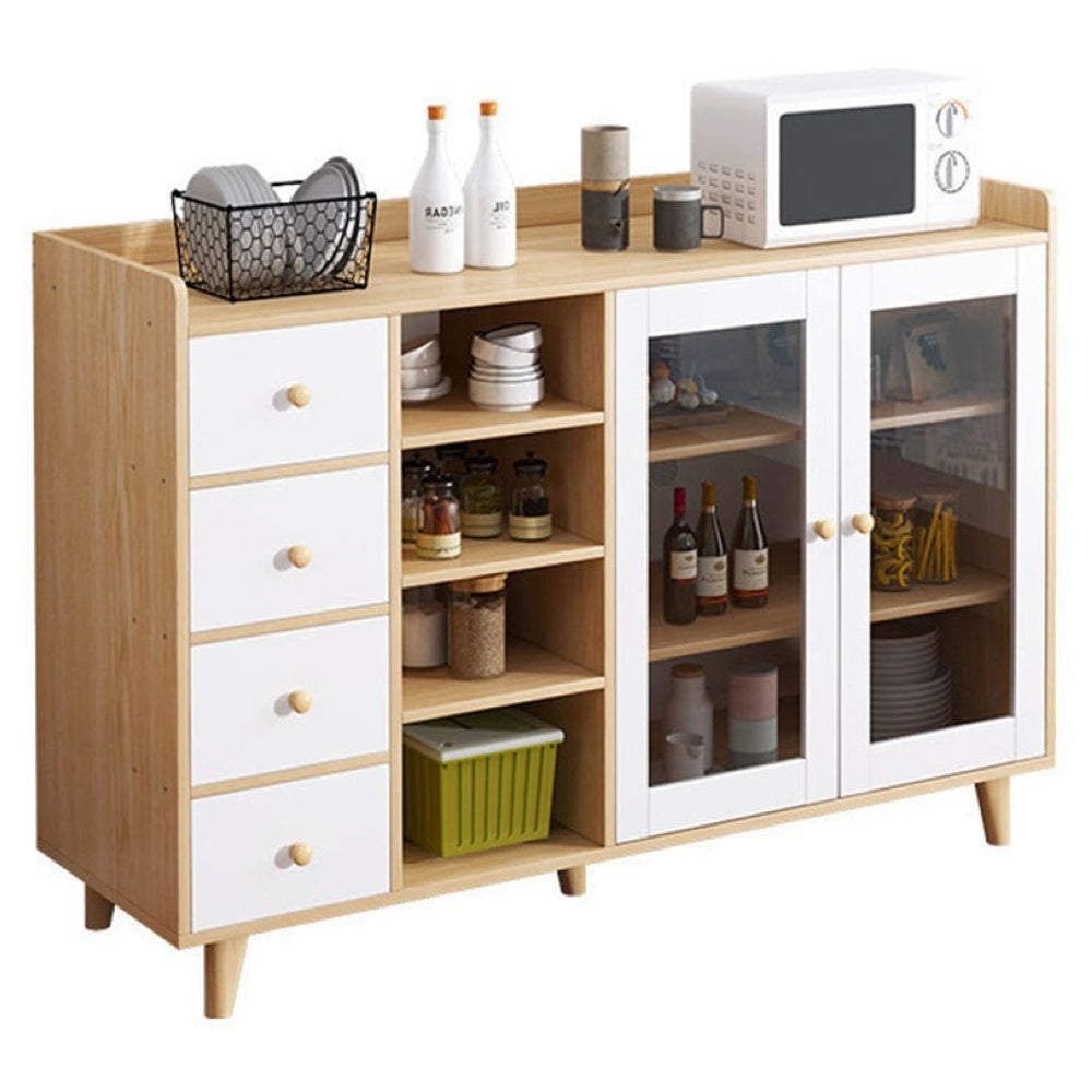 Kitchen cabinet drawer light wood finish front view