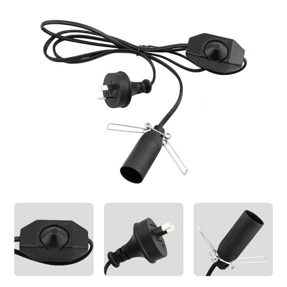Himalayan salt lamp cable dimmer switch black colour close-up