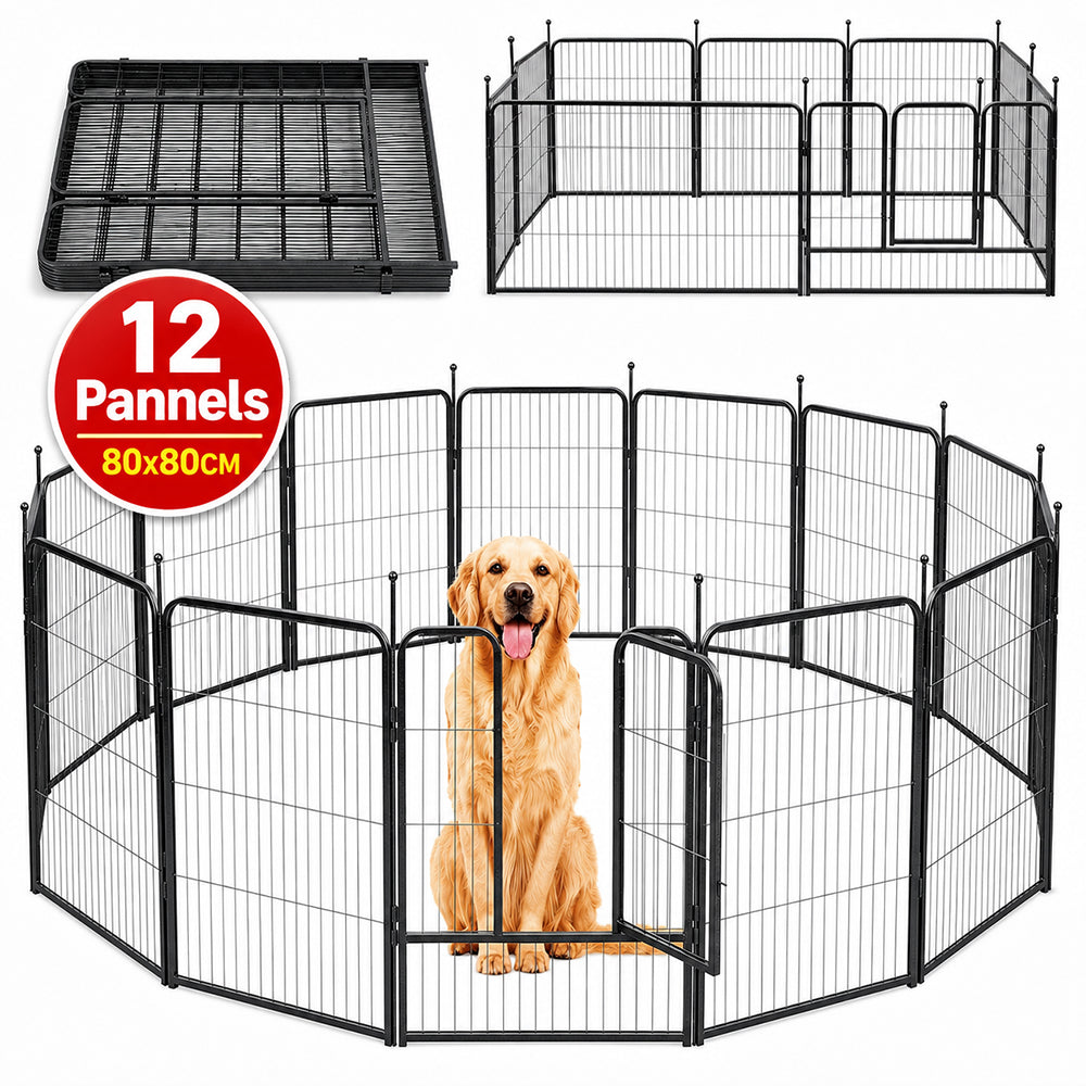 12 Panels Heavy Duty Dog Pen