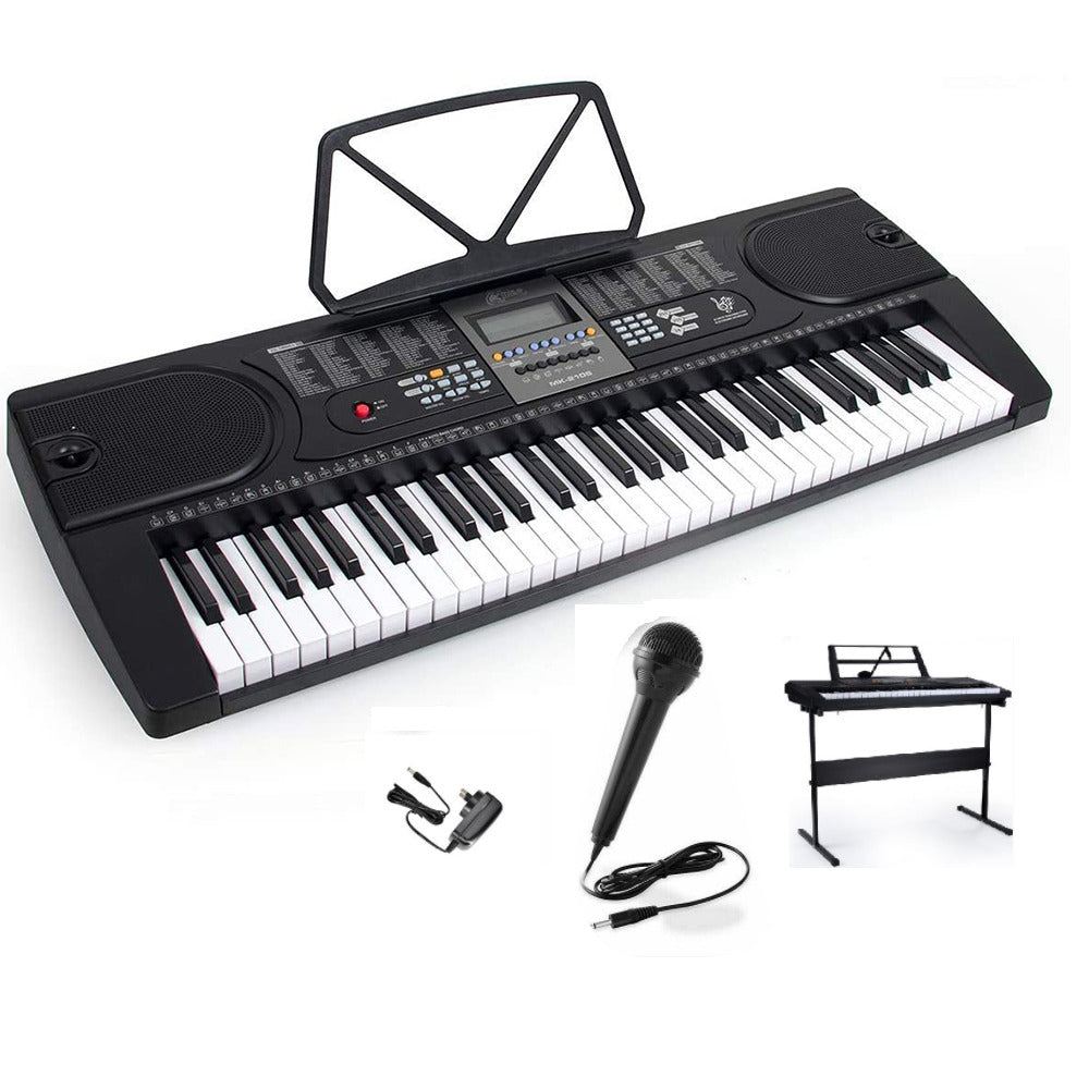 Keyboard with volume and rhythm controls
