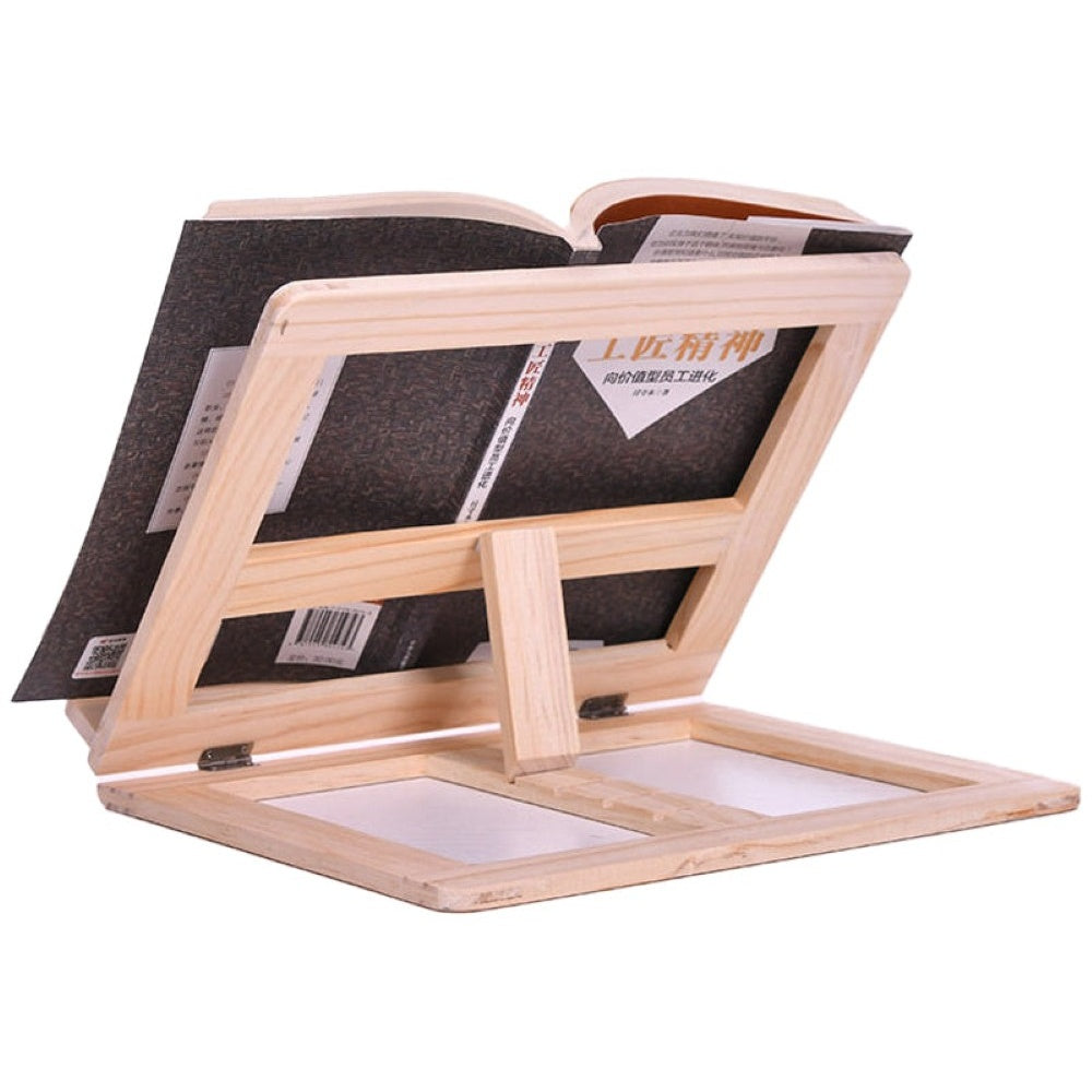Wooden stand folded flat for storage