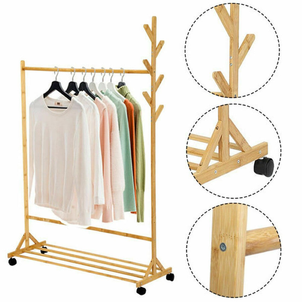 Cloth rack used in bedroom setting