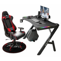 Thumbnail for Ergonomic gaming desk 140cm with carbon fiber surface