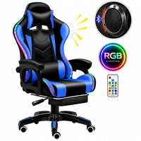 Thumbnail for Gaming Chair Office Chair With Foot Rest Racing Chair with Speaker and Light