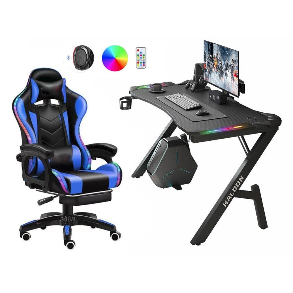 Gaming chair with RGB LED lights and speaker