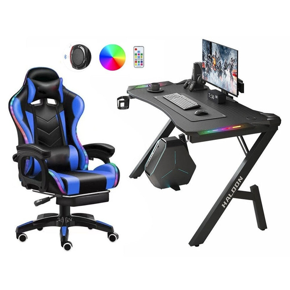 Complete gaming chair and desk bundle setup