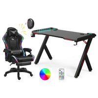 Thumbnail for Ergonomic gaming chair with black PU leather and headrest