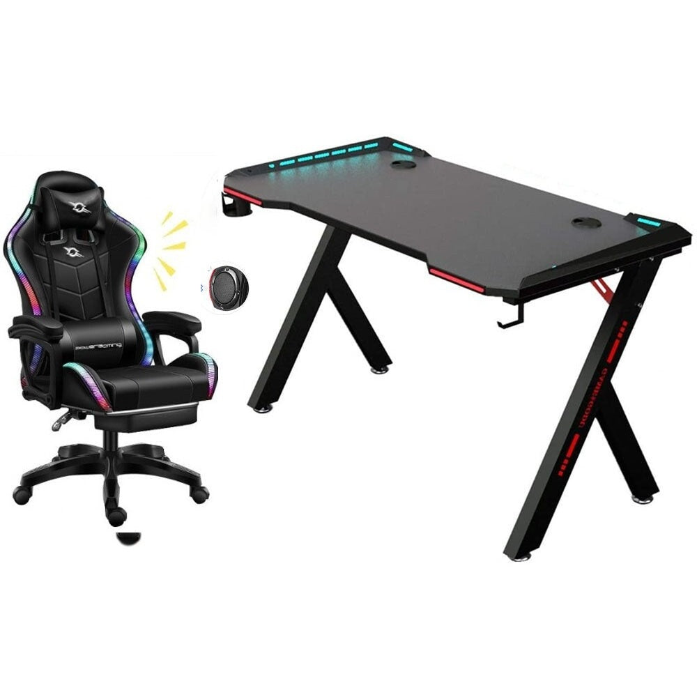 Gaming chair and desk set in modern gaming setup