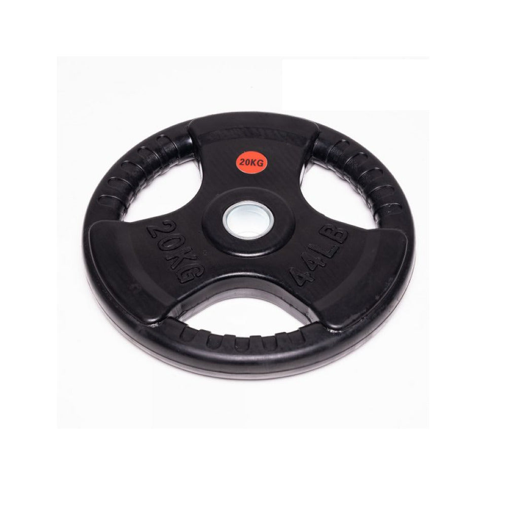 Weight plate showing aperture for bar