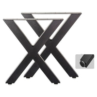 Thumbnail for Black metal X shape table legs set of 2