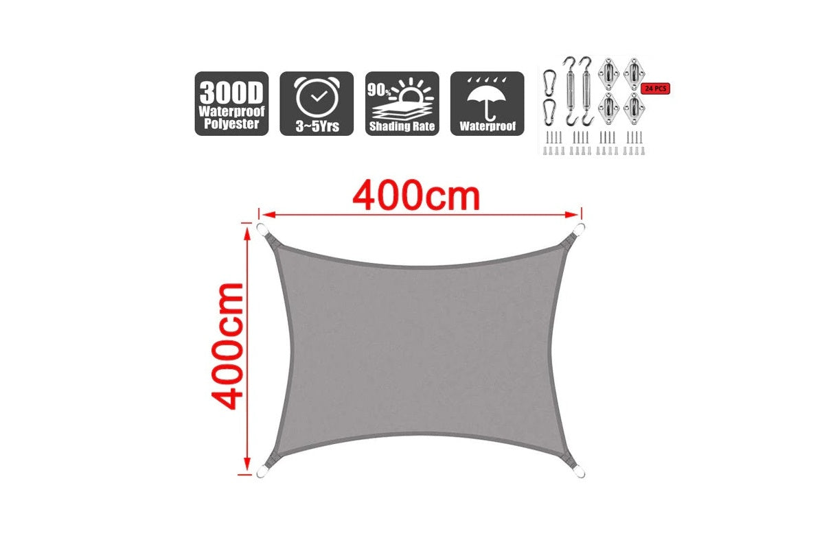 Sun Shade Sail 4m*4m with hardware kit