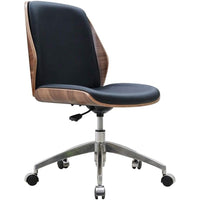 Thumbnail for Wooden office chair with PU leather seat