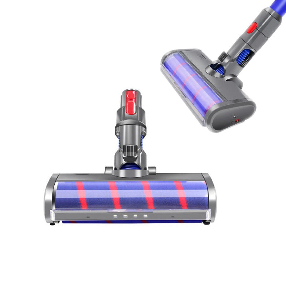Soft roller brush capturing dust and debris