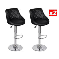 Thumbnail for Adjustable black bar stool with PU leather seat front view