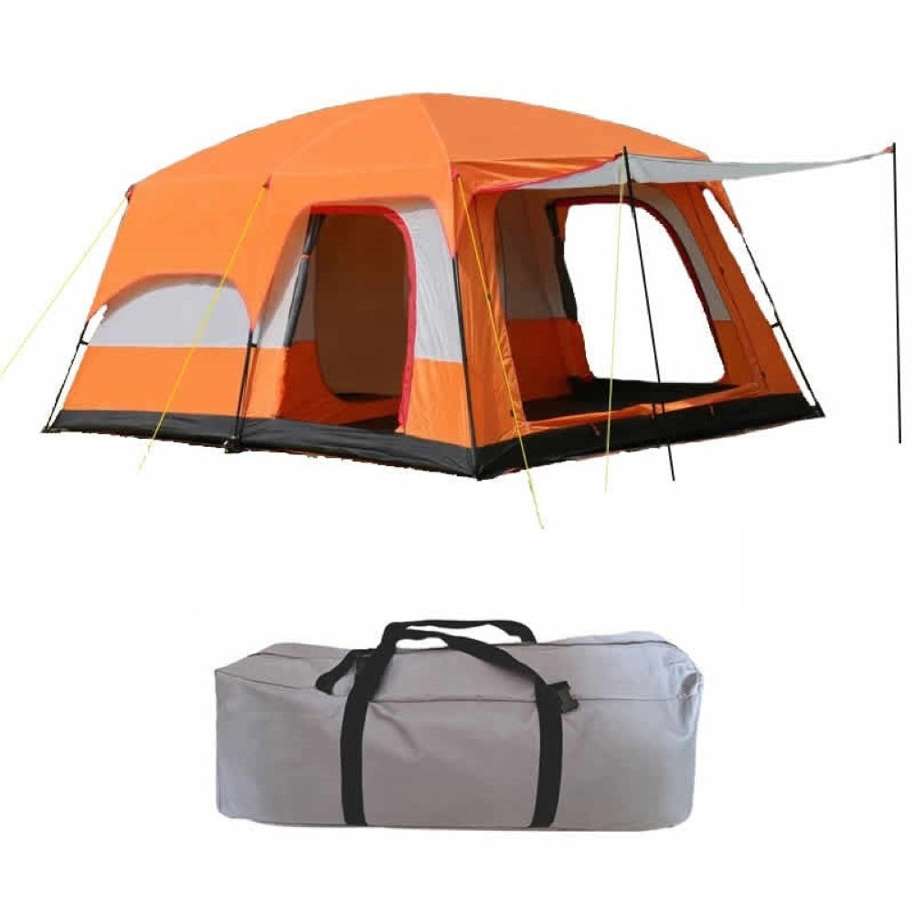 Camping tent 3-5 people orange colour front view