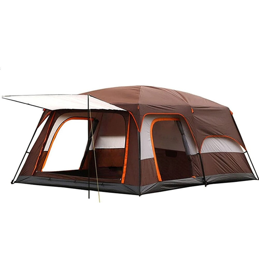 Camping tent with double layer design