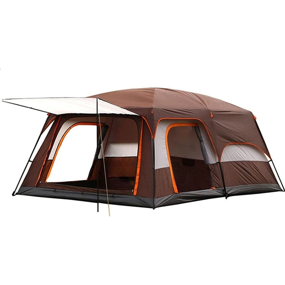 Packed tent with storage bag included