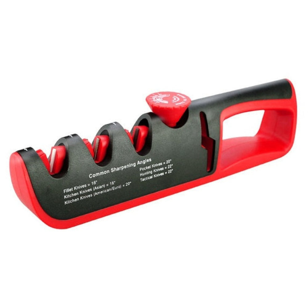 Top view of Scissor Knife Sharpener showing angle adjustment button