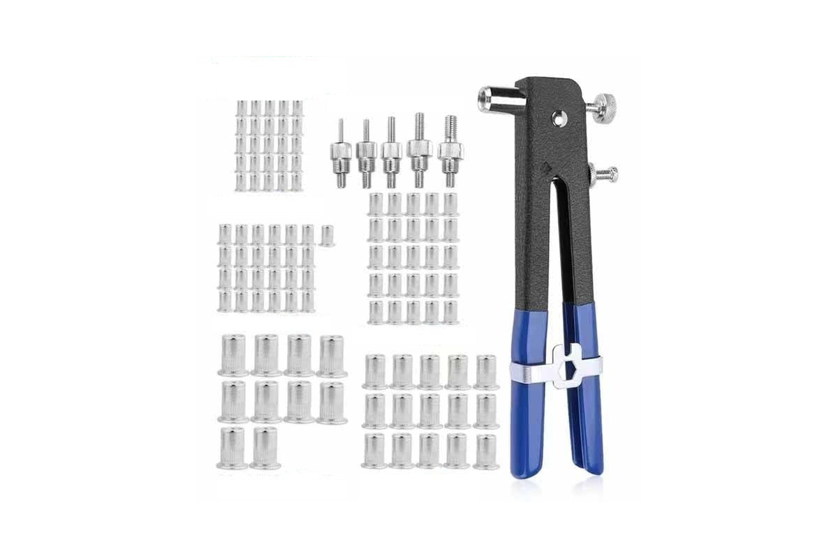 Close-up of nut rivet gun mandrels M3 to M8