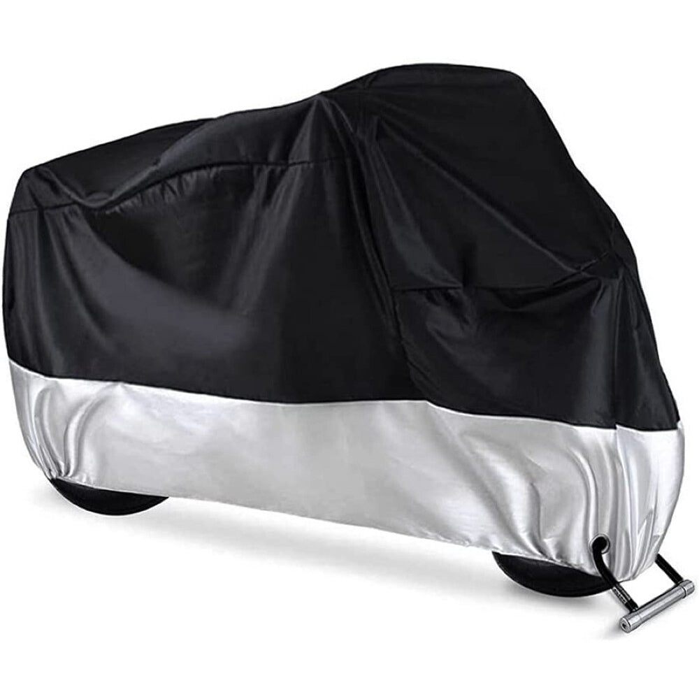 Motorcycle cover folded in storage bag