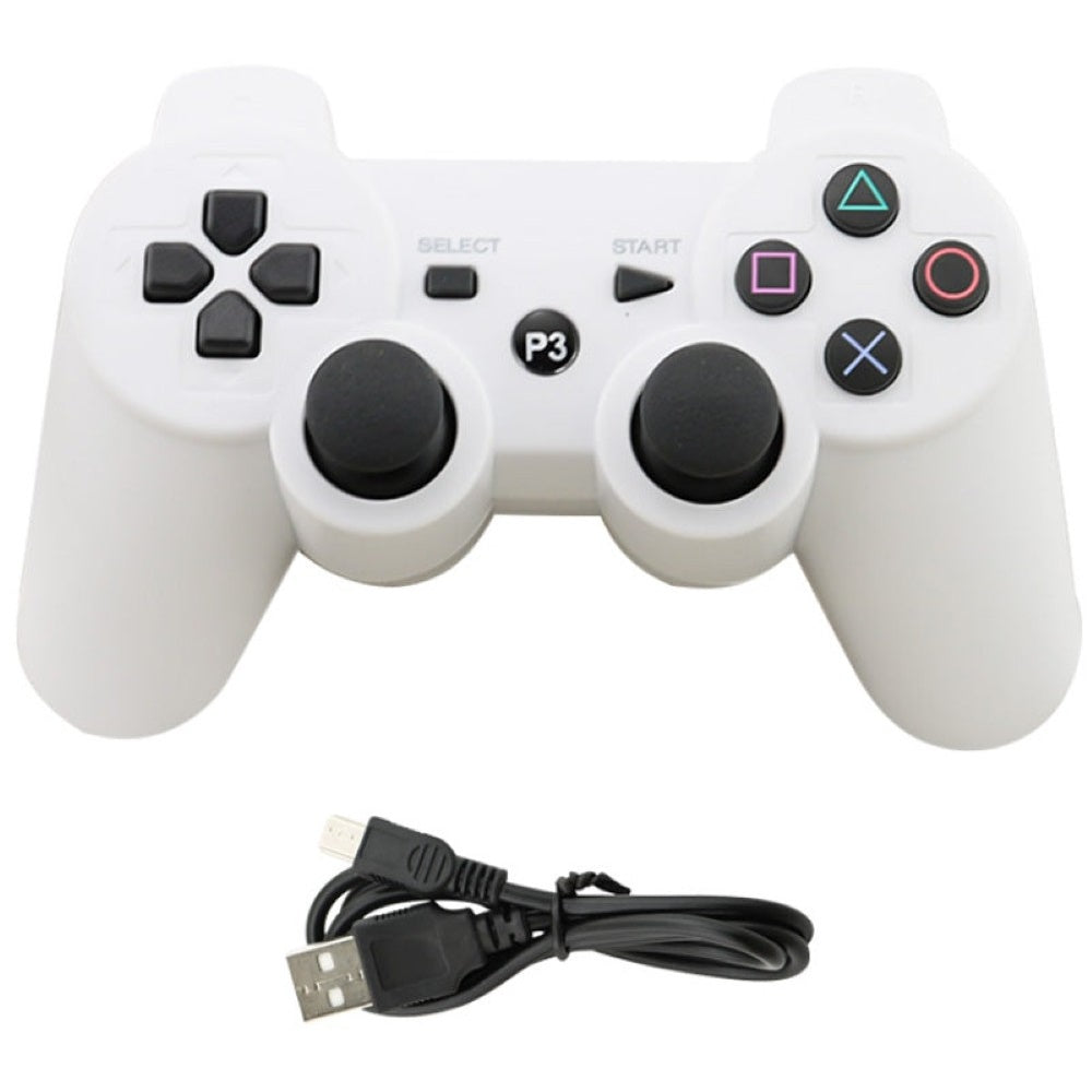 PS3 wireless controller white showing battery status light