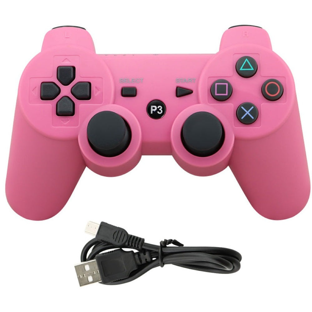 PS3 wireless controller pink front view with buttons