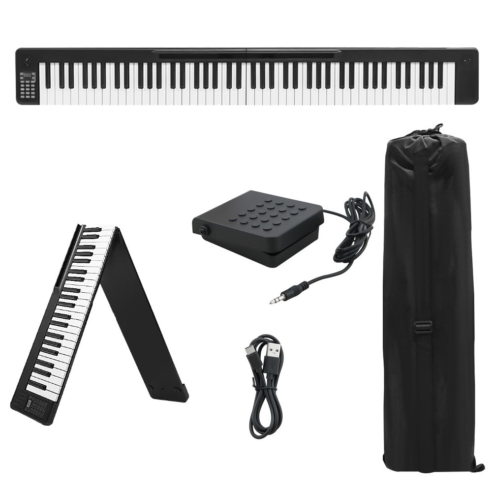 88 key digital piano keyboard front view black