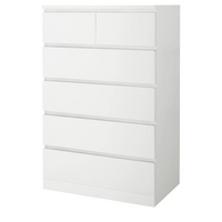 Thumbnail for Tallboy chest of drawers white with six drawers
