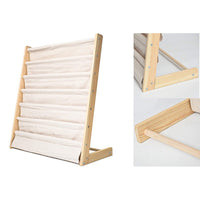 Thumbnail for Wooden kids bookshelf with six shelves full of books
