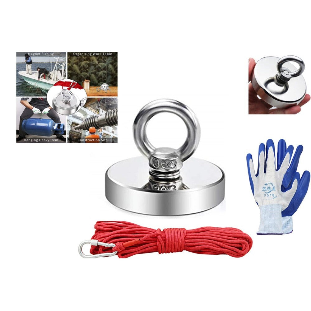 Salvage magnet fishing kit magnet coated for rust resistance