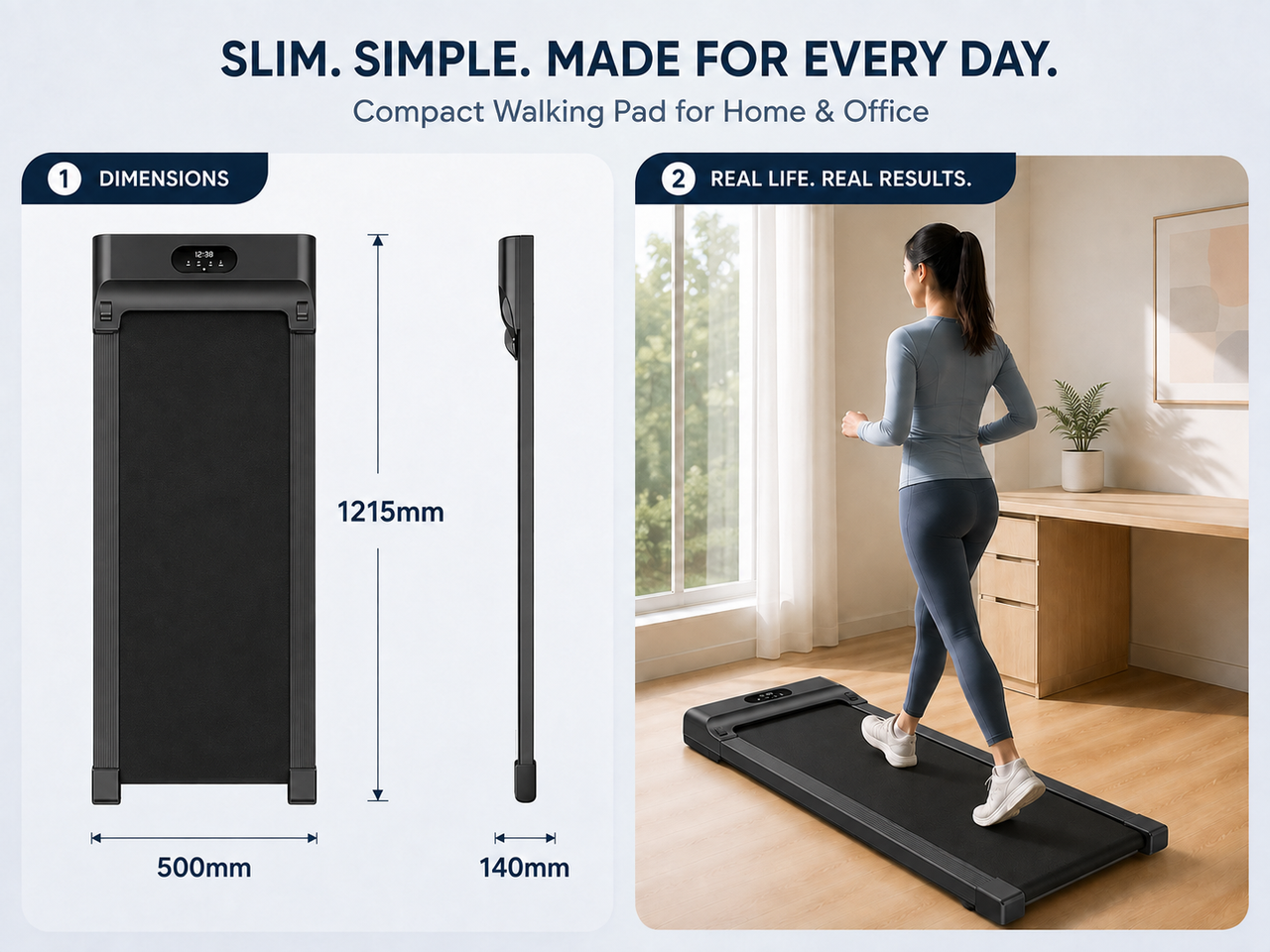 Foldable Walking Pad Treadmill Compact Flat