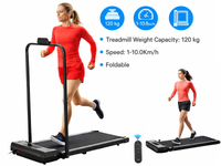 Thumbnail for Foldable walking pad treadmill showing cushioned belt
