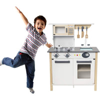 Thumbnail for Wooden kids play kitchen set with stove and sink