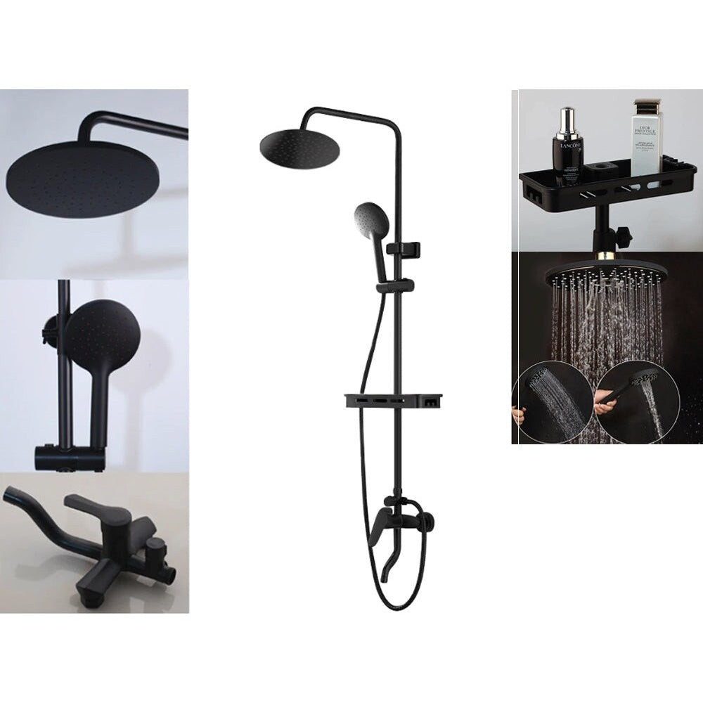 Matte black shower set with easy to install design