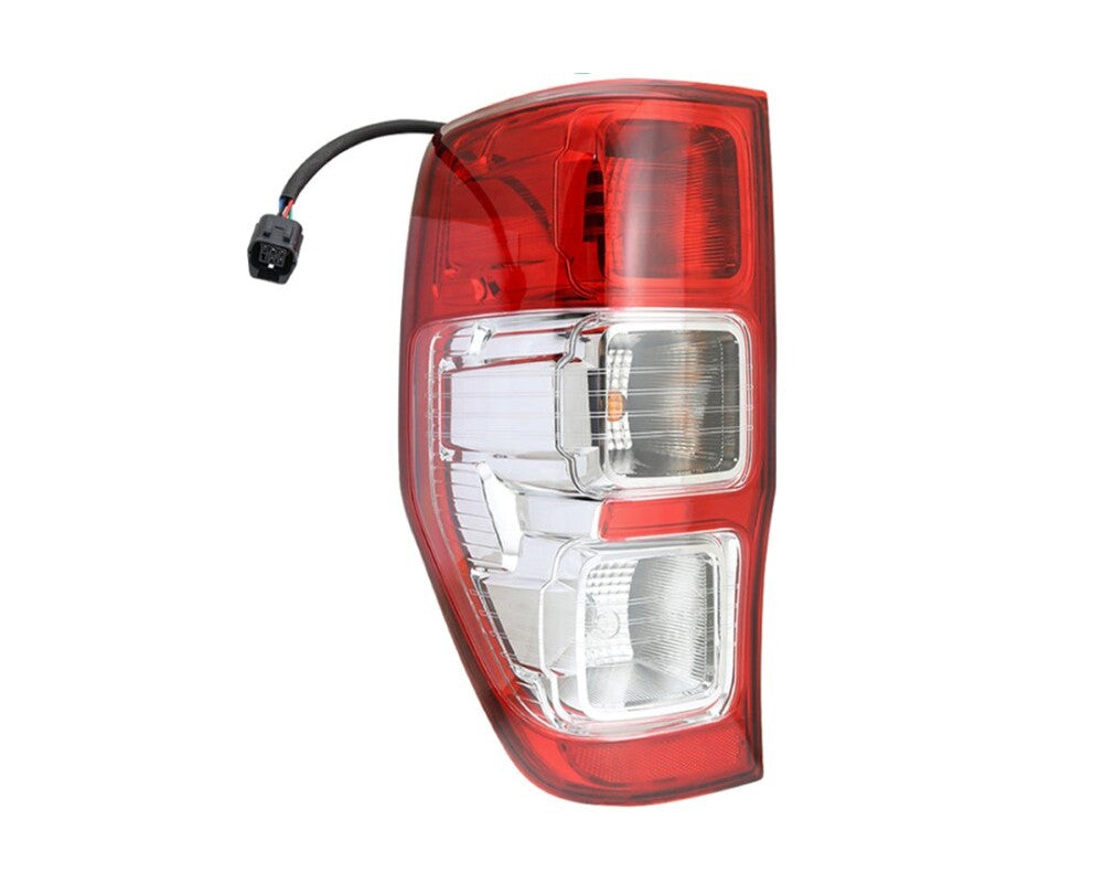 Tail light showing clear and red sections
