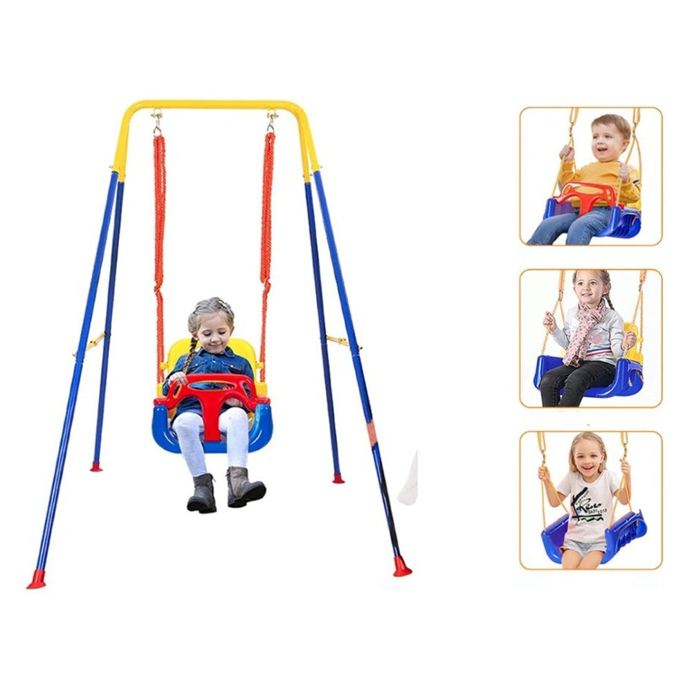 Swing seat with metal frame powder coated for rust resistance