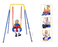 Thumbnail for Kids swing seat with stand in backyard setting