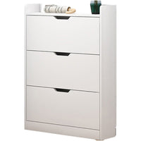 Thumbnail for Shoe cabinet storage rack front view white finish