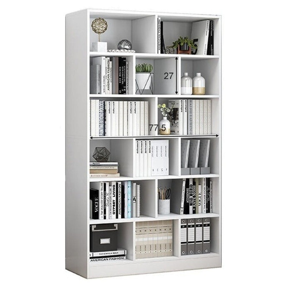 Bookshelf used as plant stand and storage unit