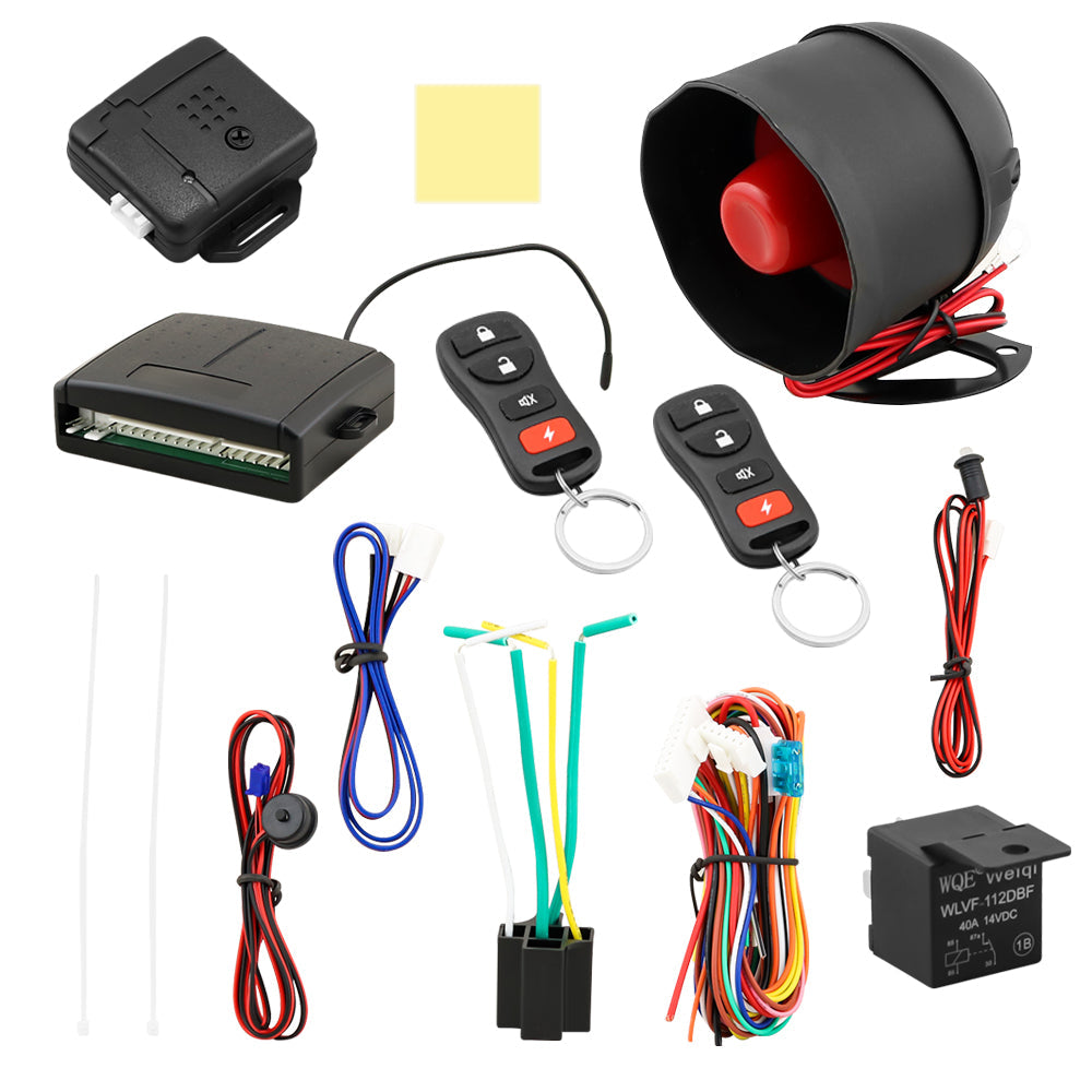 Car alarm system installation kit with manual