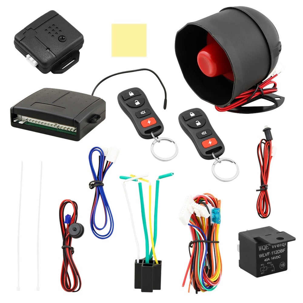 Car alarm system compact design for vehicle use