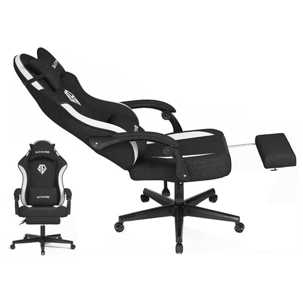 Gaming chair reclined at 150 degrees