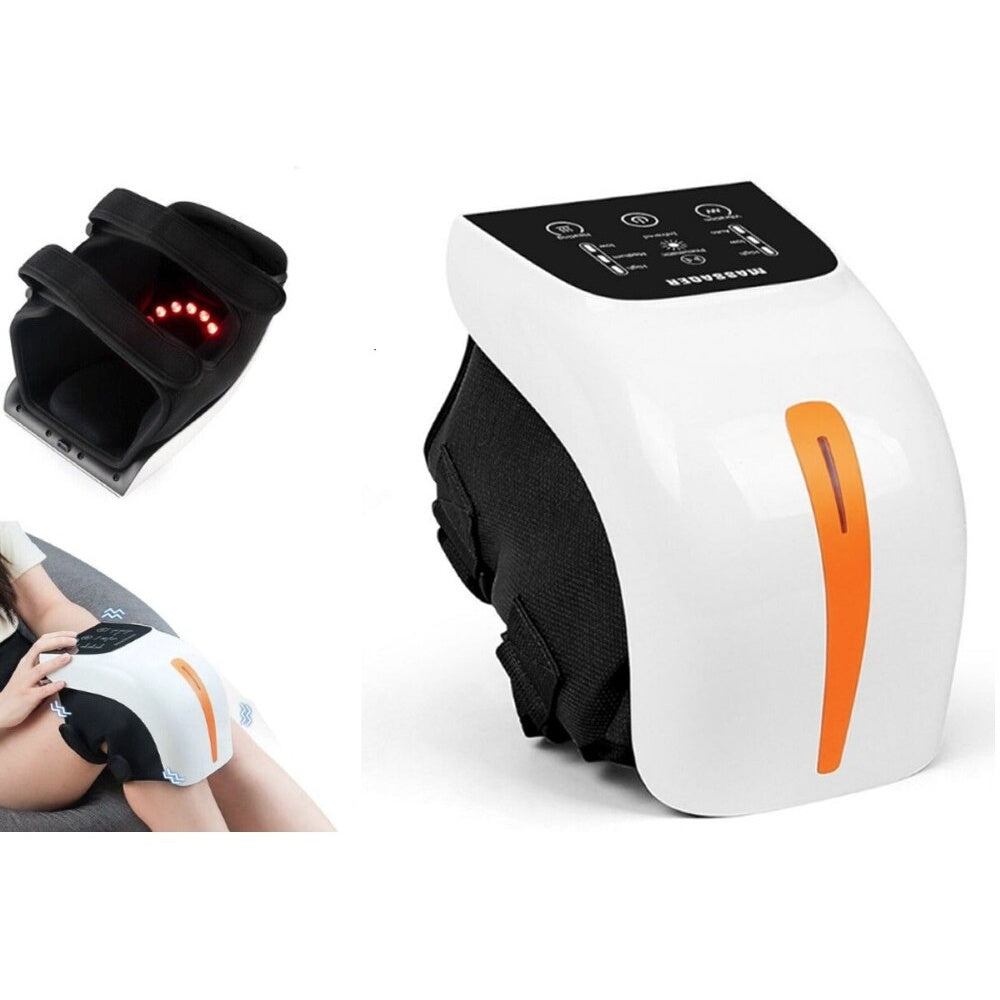 Knee massager packaging including manual and cable