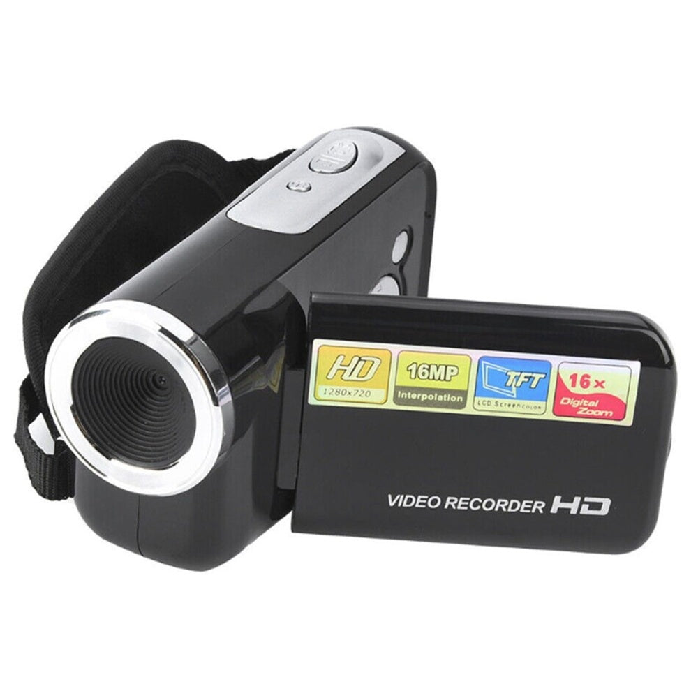 Digital camera 1080p with black plastic and metal body