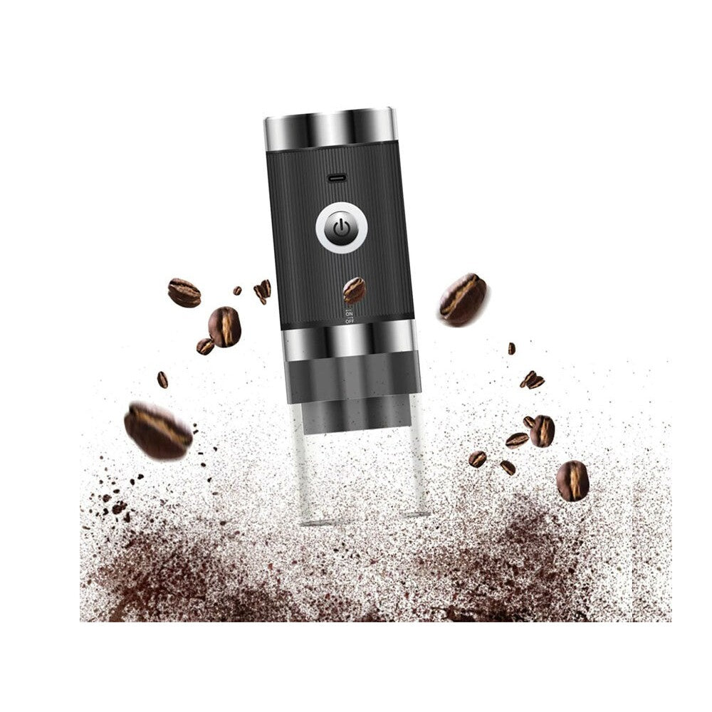 Coffee grinder grinding fresh coffee beans